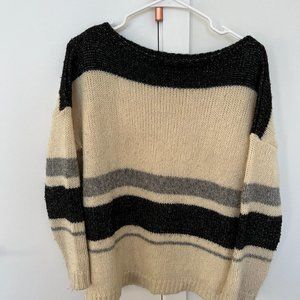 Sezane Jimmy Jumper White Black Gray